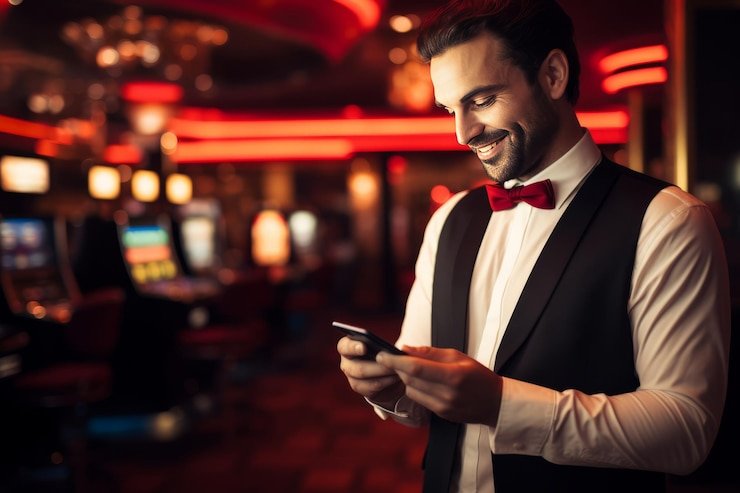 Meja dealer langsung Colok Naga di harumbet dengan kartu dan chip